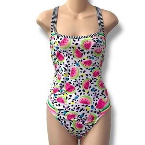 Uglies Retro Y2K Watermelon Polka Dot Geometric One Piece Bathing Swim Suit 38